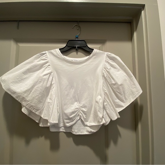 Zara Tops - Zara White Flared Sleeve Blouse